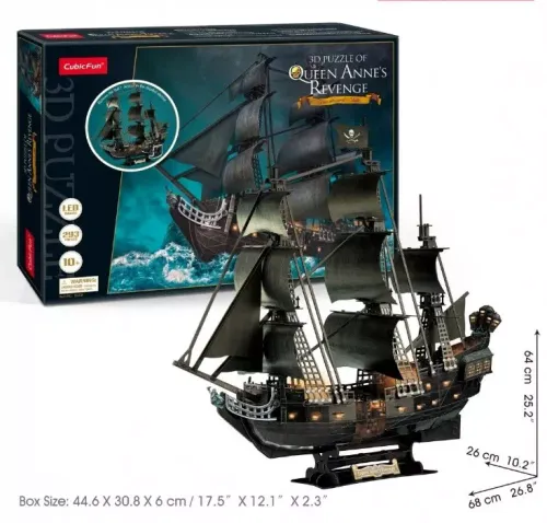 Puzzle 3D LED. Okręt Zemsta Królowej Anny na Arena.pl