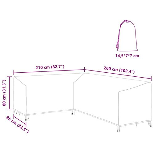 Pokrowiec na meble ogrodowe 260 x 210 x 80 cm na Arena.pl