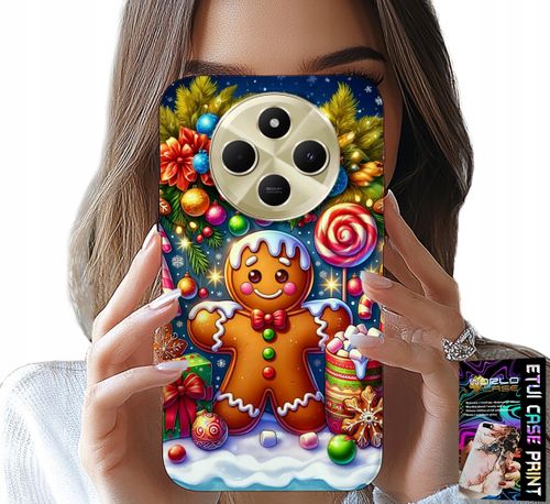 ETUI DO XIAOMI REDMI 14C 4G - PIERNIK, CUKIERKOWE WZORY ŚWIĘTA + SZKŁO na Arena.pl