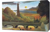 Obraz 60x40cm Seine and Eiffel Tower, Rousseau Vintage do Salonu