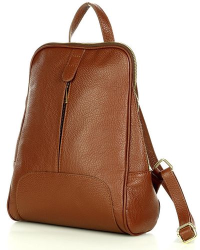 Plecak skórzany włoski MAZZINI - Capri camel na Arena.pl