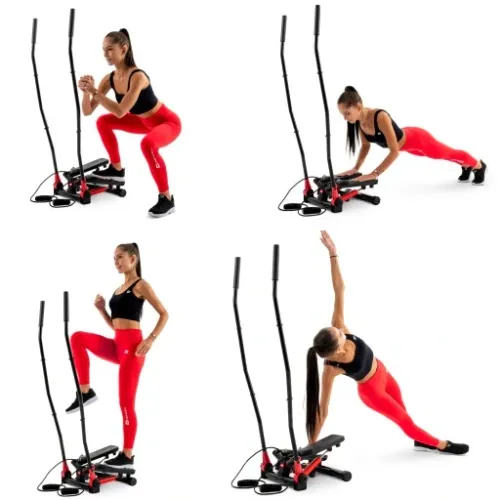 Stepper treningowy skrętny z ramionami nordic walking z linkami i regulacją na Arena.pl