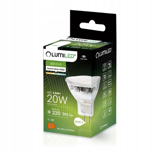 6x Żarówka LED MR11 GU5.3 2,5W 4000K 230V LUMILED na Arena.pl