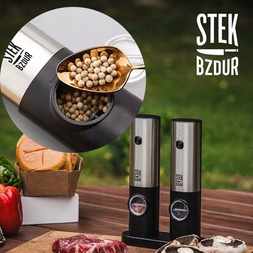 2x Elektryczny Młynek do Mielenia Pieprzu i Soli AKUMULATOR USB na Arena.pl