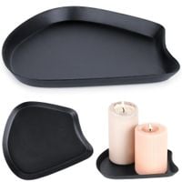 Podstawka Czarna Taca na Kompozycje Dekoracyjne Świece Świeczki Świecznik