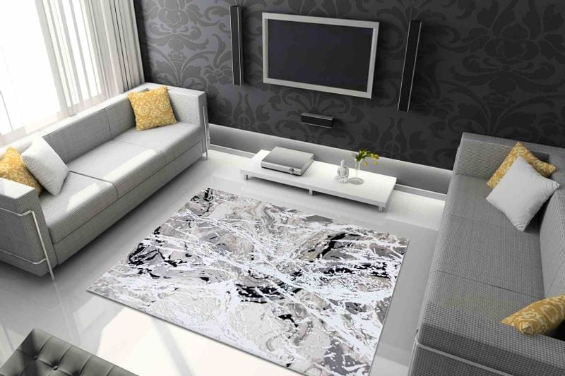 RUG/LU/MOSSE/ABSTRACT/BEIGE+GREY/80x150 zdjęcie 2