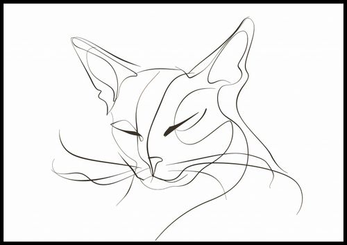 Plakat 100x70cm Linijny Kot na Arena.pl