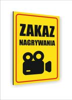 Tabliczka znak informacyjny dibond nadruk UV 40x30 ZAKAZ NAGRYWAIA