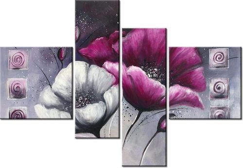 130CM 90 OBRAZ 4 ELEM MALOWANE MAKI ŚCIENNY na Arena.pl