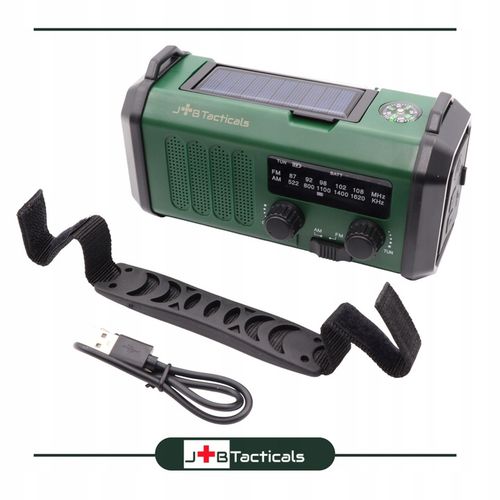 RADIO PRZENOŚNE awaryjne FM/AM SOLARNE z korbką POWERBANK LATARKA na Arena.pl