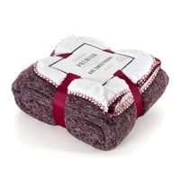 Koc dwustronny PANDA 150X200 bordowy