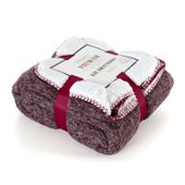 Koc dwustronny PANDA 150X200 bordowy