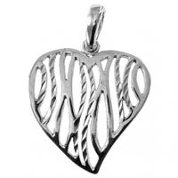 SREBRNY WISIOREK AŻUROWE SERDUSZKO SREBRO PRÓBY 925