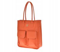 Laura Biaggi - pojemna torebka shopper dwie kieszenie pomarańczowy AB319