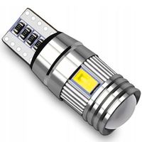 ŻARÓWKA W5W 6 LED+SOCZEWKA ALU