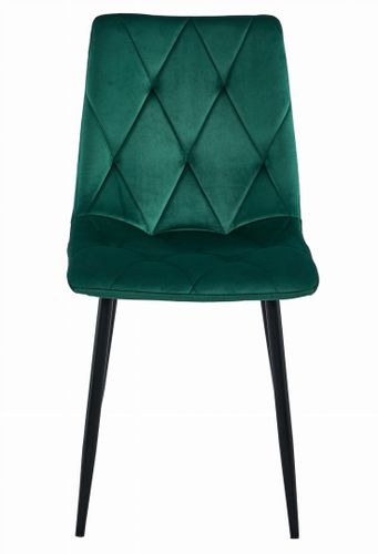 Krzesło LIBRA - ciemna zieleń aksamit / nogi czarne x 4 na Arena.pl