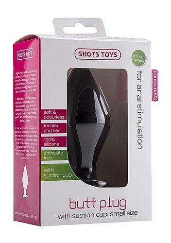 butt plug with suction cup - small - black na Arena.pl