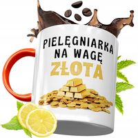 Kubek Pomarańczowy Dla Pielęgniarki Na Prezent Z Nadrukiem Ze Zdjęciem