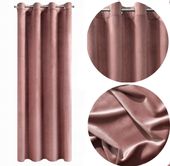 ZASŁONA WELUROWA VELVET PRZELOTKI 140X250 RÓŻOWA