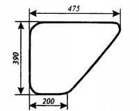 szyba drzwi dolna - dół do ciągnika MTZ-82 Belarus kabina duża oryginalna