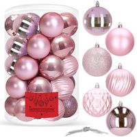 Bombki choinkowe 30 szt. różowy 8cm zestaw choinkowy