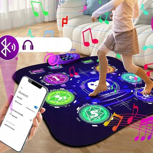 MATA LED DO TAŃCZENIA MUZYCZNA GRA DZIECI INTERAKTYWNA Z BLUETOOTH 5 TRYBÓW na Arena.pl