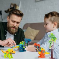 KREATYWNE KLOCKI KONSTRUKCYJNE DINOZAURY DO SKRECANIA ZESTAW WIERTARKA