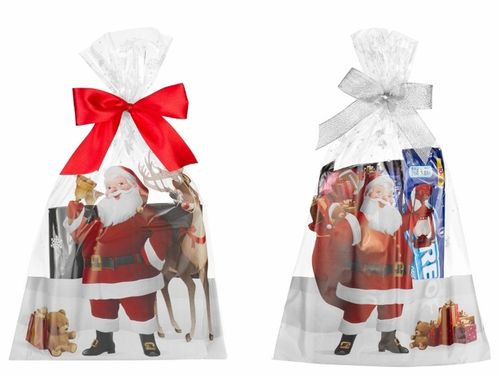 Worki celofanowe torebki foliowe PREZENTY ŚWIĄTECZNE MIKOŁAJKI 25x40 50 szt na Arena.pl