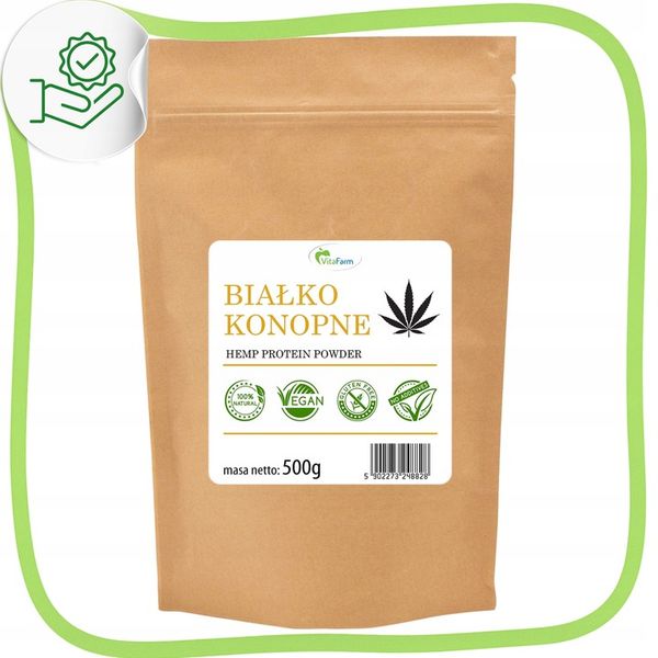 BIAŁKO KONOPNE 500 G HEMP PROTEIN zdjęcie 2