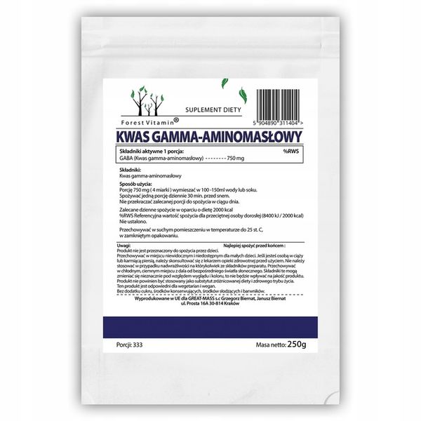 GABA KWAS GAMMA AMINOMASŁOWY SEN ODPOCZYNEK REGENERACJA SPOKÓJ DUCHA zdjęcie 4