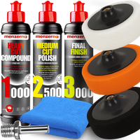 ZESTAW PAST POLERSKICH DO POLEROWANIA LAKIERU MENZERNA + GĄBKI PADY 125mm