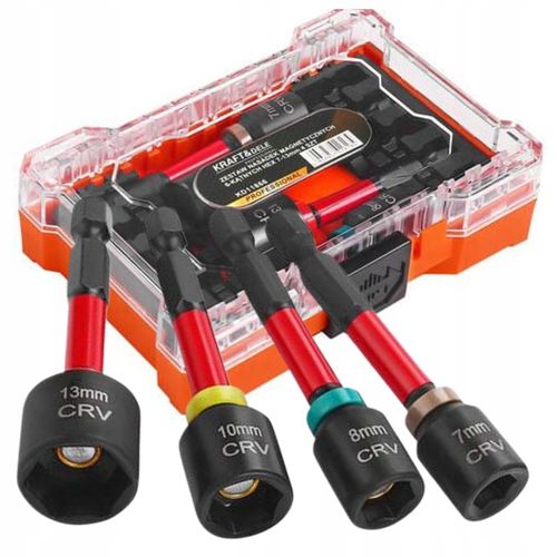 Zestaw nasadek magnetycznych do wkrętów walizka 4 sztuki UDAROWE na Arena.pl