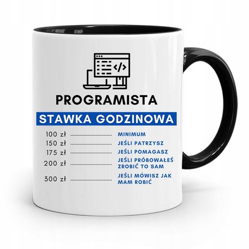 Kubek Czarny Informatyka Programisty Stawka Z Nadrukiem Ze Zdjęciem na Arena.pl