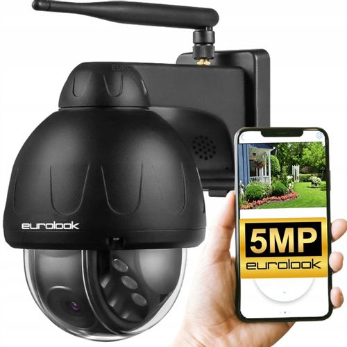 Kamera WiFi IP SMART Zewnętrzna Obrotowa 5MPx 5MP Czarna Metalowa Obudowa na Arena.pl