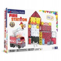 Remiza Straż Pożarna Fire Station Klocki Magnetyczne 50 el Magna-Tiles