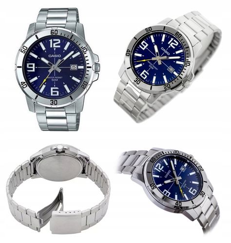 ZEGAREK MĘSKI CASIO RAMZES stalowy datownik +BOX +GRAWER na Arena.pl