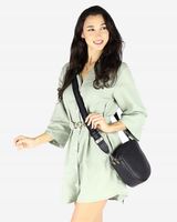 Torba SKÓRZANA damska DWUKOMOROWA szeroki pasek