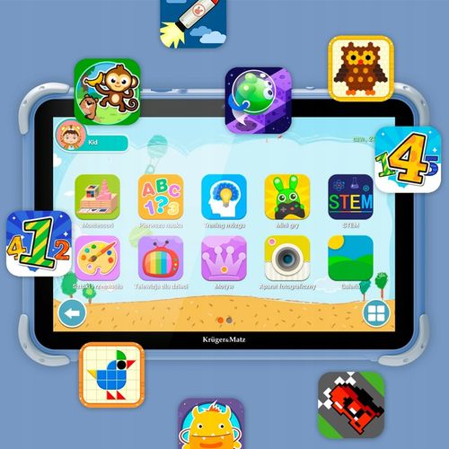 Tablet dla dzieci Kruger&Matz 10,1" FUN 1008 4/64GB LTE WiFi GPS Android 13 na Arena.pl