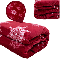 koc świąteczny boże narodzenie narzuta śnieżynki czerwony święta prezent