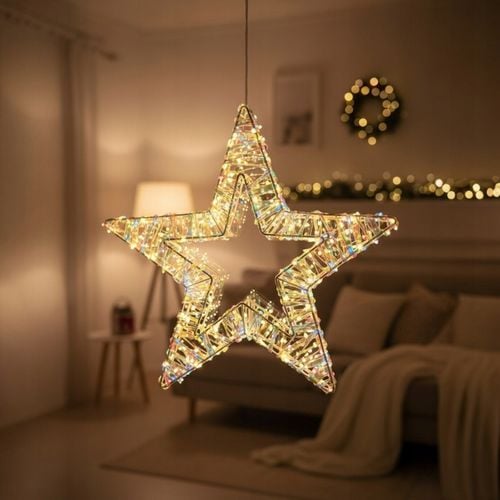 Ozdoba Do Okna Wisząca Gwiazda Świąteczna LED Świecąca z Obu Stron 8 trybów na Arena.pl
