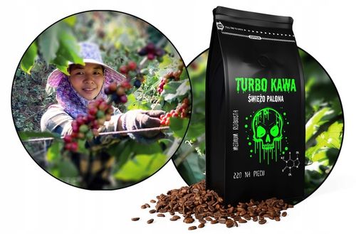 TURBO Kawa ziarnista Do ekspresu 1kg 100% Robusta 220 NA PIECU na Arena.pl