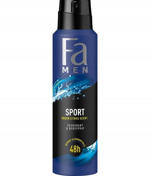 DEZODORANT W SPRAYU FA MEN SPORT 150ML AEROZOL ZAPACH CYTRUSÓW DO 48 GODZIN zdjęcie 1
