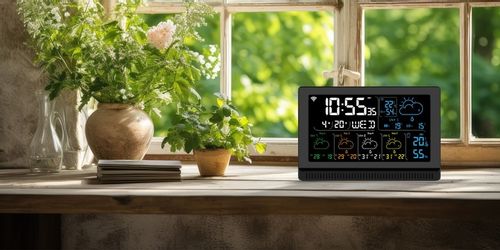 Stacja pogodowa pogody meteo TERMOMETR HIGROMETR WiFi TUYA BAROMETR ZEGAR na Arena.pl