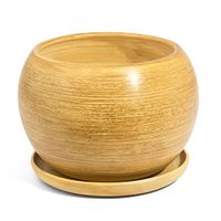 Doniczka Ceramiczna KULA 4 z podstawką jasnybrąz eco