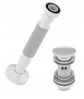 BIAŁY KOREK KLIK KLAK CERAMIKA Z PRZELEWEM +SYFON