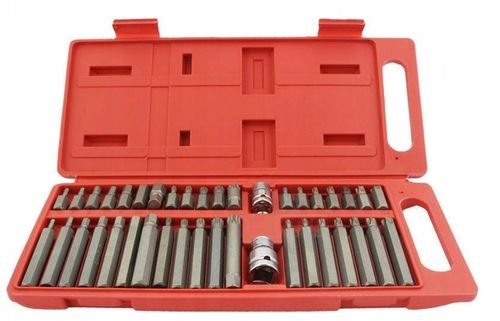 ZESTAW BITÓW KOŃCÓWEK KLUCZY IMBUS SPLINE TORX 40el. BITY na Arena.pl