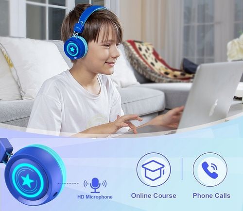 SŁUCHAWKI DLA DZIECI NEW BEE KH22B BEZPRZEWODOWE SKŁADANE LED BLUETOOTH 32h na Arena.pl