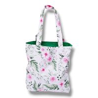 Torba na zakupy bawełniana shopperka torba shopper torba zakupowa kwiaty