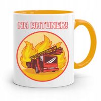 Kubek Żółty Dla Strażaka Na Ratunek Prezent Z Nadrukiem Ze Zdjęciem