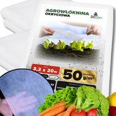 GRUBA WŁÓKNINA BIAŁA 3,2X20M 50G OTULINA OKRYCIOWA ZIMOWA FLIZELINA OSŁONA